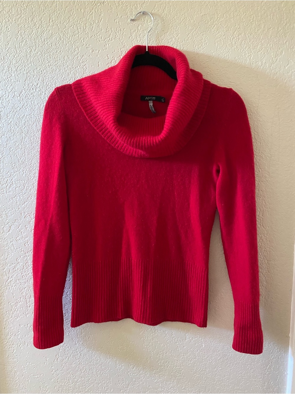 Apt. 9 Red Cowl-Neck 100% Cashmere Sweater Size S